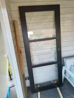 Industriële binnendeur opdek incl. blankglas links, Ophalen, 80 tot 100 cm, Binnendeur, Zo goed als nieuw
