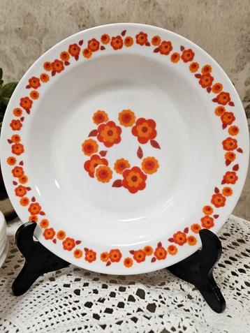 Vintage Arcopal France Lotus diep bord retro servies  beschikbaar voor biedingen
