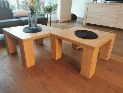 Modern houten salon tafel (2 stuks), Huis en Inrichting, Tafels | Salontafels, Zo goed als nieuw, Minder dan 50 cm, 50 tot 100 cm