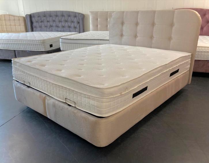 Luxe boxspring in 140x200 160x20 180x200 met opbergruimte, Huis en Inrichting, Slaapkamer | Boxsprings, Nieuw, 180 cm, 200 cm