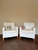 Twee witte fauteuils – afneembare hoes (set van 2), Ophalen, Gebruikt, 75 tot 100 cm, 50 tot 75 cm