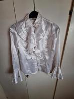 Wiite blouse met ruches, Kleding | Dames, Carnavalskleding en Feestkleding, Carnaval, Ophalen of Verzenden, Kleding, Maat 34 (XS) of kleiner
