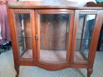 ANTIEK THEEKASTJE-VITRINEKASTJE MET BOLLE RUIT,, Ophalen