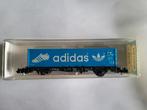 Containerwagon Adidas van minitrix 51-3563-00, Gelijkstroom, Trix, Wagon, Ophalen of Verzenden