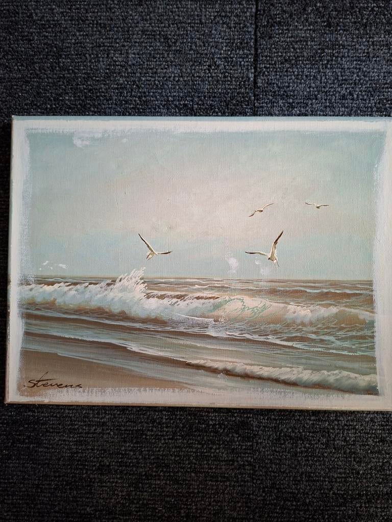 Zeelandschap, zeezicht van Stevens, Antiek en Kunst, Ophalen of Verzenden