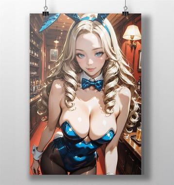 Blond Sexy Anime Bunnygirl Waifu Poster #2 beschikbaar voor biedingen