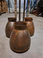 Stalen Kruiken Decoratie sober stoer, Ophalen of Verzenden, Gebruikt, Rond, Overige materialen