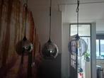 Hanglamp met 3 Smoked Glazen Bollen, Gebruikt, Ophalen of Verzenden, Glas, 75 cm of meer