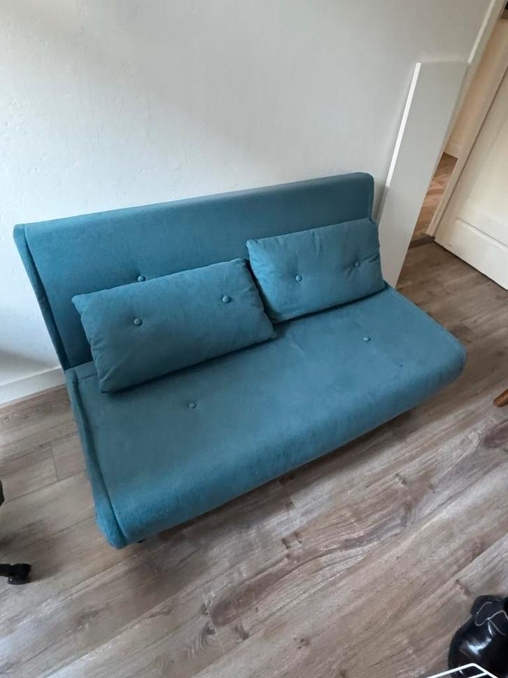 Made . Com Haru Slaapbank - Teal, Huis en Inrichting, Slaapkamer | Slaapbanken, Gebruikt, Overige maten, Tweepersoons, Blauw, Ophalen
