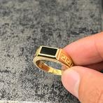 14k gouden ring onyx steen massief model, Ophalen of Verzenden, Nieuw, Goud