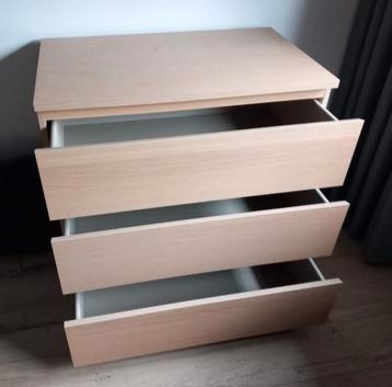 Ikea Malm ladekast met 3 laden zgan - afbeelding 2