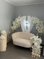 Backdropsetting rond met bloemstukken!!, Hobby en Vrije tijd, Feestartikelen | Verhuur, Ophalen, Zo goed als nieuw, Overige