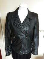 Echt leren zwart biker jack maat M met studs, Kleding | Dames, Maat 38/40 (M), Ophalen of Verzenden, Zo goed als nieuw, Jasje