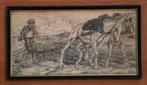 G.J. Kuiper (1926-2013) - Paarden met ploeg, Antiek en Kunst, Ophalen