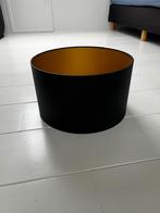 Zwarte lampenkap met gouden binnenkant, Huis en Inrichting, Lampen | Lampenkappen, Ophalen, Zwart, Rond, Zo goed als nieuw