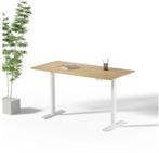 Toka Sit-Stand Desk PRO Bamboo/White 120x80 cm – 1 jaar oud, Huis en Inrichting, Bureaus, Ophalen, Elektrisch, Zo goed als nieuw
