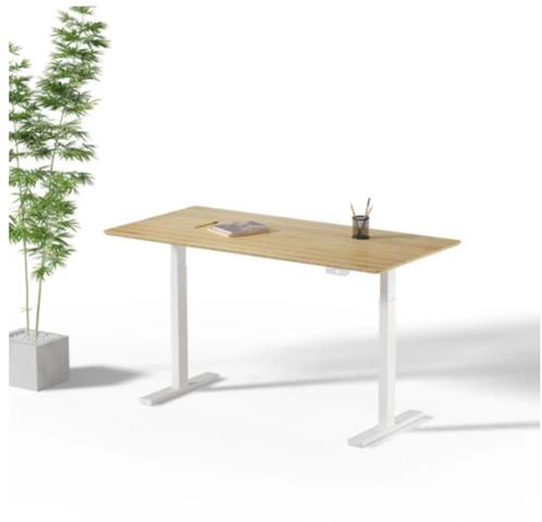 Toka Sit-Stand Desk PRO Bamboo/White 120x80 cm – 1 jaar oud, Huis en Inrichting, Bureaus, Zo goed als nieuw, Stabureau, Elektrisch