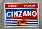 Emaille deurpostje CINZANO, Ophalen of Verzenden, Gebruikt, Reclamebord