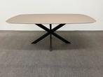 Deens ovale eettafel HPL taupe 200x100, 100 tot 150 cm, 200 cm of meer, Ophalen of Verzenden, Zo goed als nieuw