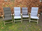 4 verstelbare tuinstoelen hardhout, Tuin en Terras, Gebruikt, Hout, Ophalen