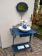 Vintage ijzeren kaptafel met lampetstel, Antiek en Kunst, Ophalen