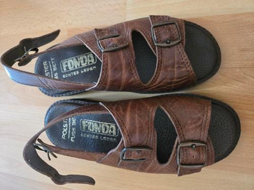 leer, Kleding | Dames, Schoenen, Nieuw, Sandalen of Muiltjes, Bruin, Ophalen of Verzenden