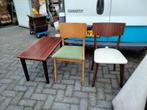 2 stoelen plus bijzettafeltje jaren 50, Ophalen of Verzenden, Gebruikt, Bruin