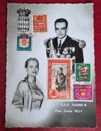 Monaco afbeelding met postzegels Rainier III - Grace Kelly., Ophalen of Verzenden, Beschreven, Europa