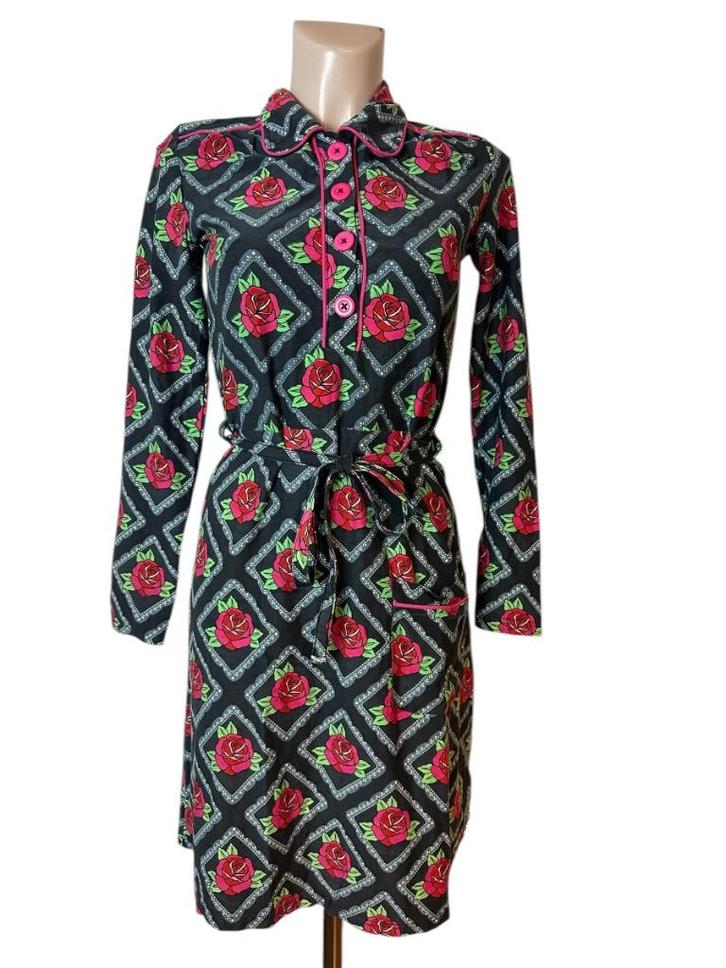 Tante Betsy jurk S, Kleding | Dames, Jurken, Zo goed als nieuw, Maat 36 (S), Groen, Knielengte, Ophalen of Verzenden