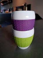 Bodum Pavina design bekers, 2 stuks, siliconenband, Ophalen of Verzenden, Zo goed als nieuw, Overige stijlen, Kop(pen) en/of Schotel(s)