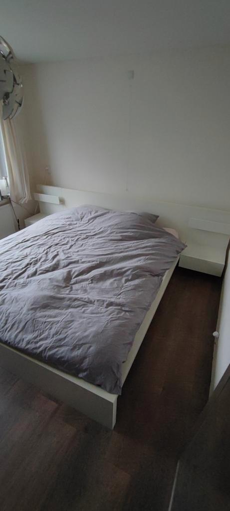 Ikea Malm bed extra lang 180x220, Huis en Inrichting, Slaapkamer | Bedden, Gebruikt, Tweepersoons, 180 cm, 220 cm, Hout, Wit, Ophalen