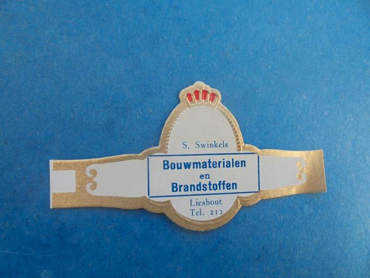 Sigarenband Swinkels Bouwmaterialen in LIESHOUT, Verzamelen, Rookartikelen, Aanstekers en Luciferdoosjes, Zo goed als nieuw, Sigarenbandjes