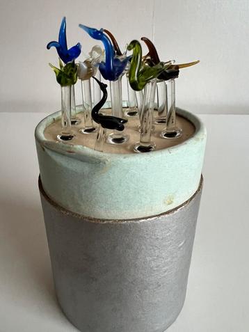Vintage 12 Murano Glas Cocktailprikkers Birds Verzameling  beschikbaar voor biedingen