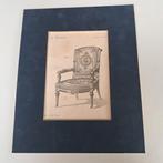Antieke prent van een stoel, Antiek en Kunst, Ophalen of Verzenden