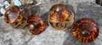 Vintage glazen amberkleurige kastknoppen, Ophalen of Verzenden
