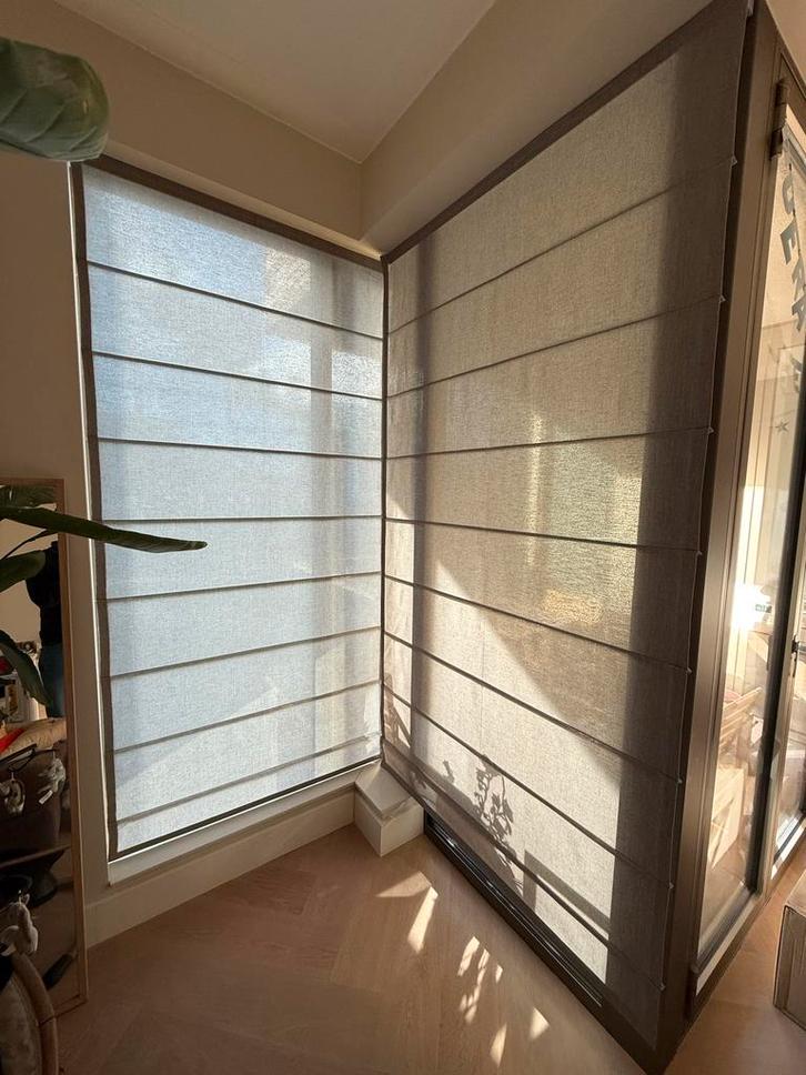 Somfy set 4 elektrische vouwgordijnen, Huis en Inrichting, Stoffering | Gordijnen en Lamellen, 200 cm of meer, 100 tot 150 cm