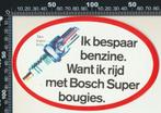 Sticker: Bosch - Super bougies (2), Verzamelen, Ophalen of Verzenden, Zo goed als nieuw, Auto of Motor