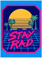 VAPORWAVE SYNTHWAVE stay rad 80s grote poster, Ophalen of Verzenden, Nieuw, Poster, Artwork of Schilderij