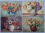 4 oude ansichtkaarten  bloemen stillevens, Ophalen of Verzenden, Voor 1920, Ongelopen