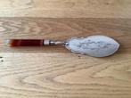 Antiek zilveren taartschep met agaat handvat 1881, Ophalen of Verzenden