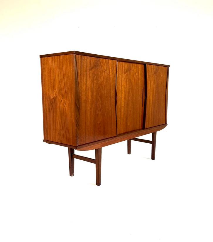 Vintage teakhouten highboard, Denemarken ‘60, Huis en Inrichting, Kasten | Dressoirs, Zo goed als nieuw, 150 tot 200 cm, 25 tot 50 cm