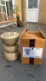 Krukje bijzettafel side table iron taupe caramel, Huis en Inrichting, Minder dan 45 cm, Minder dan 55 cm, Metaal of Aluminium