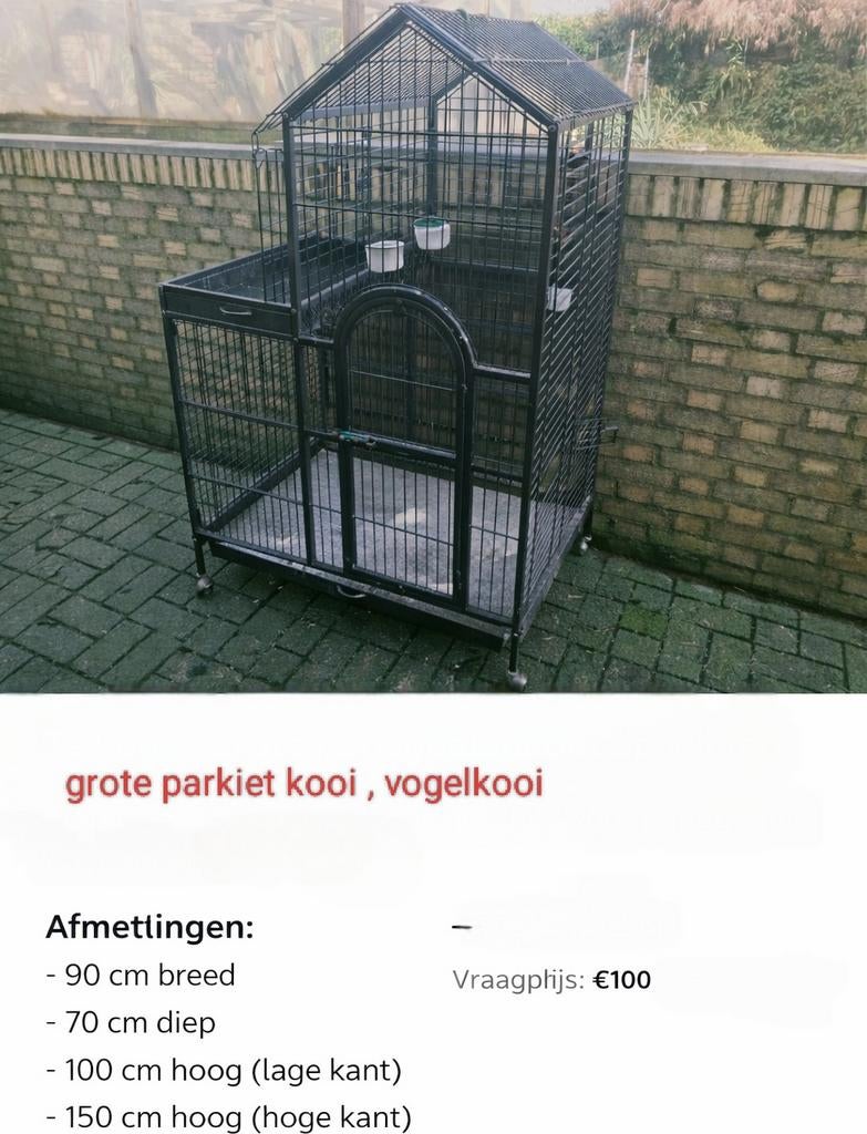 Vogelkooi , parkietenkooi te koop, Ophalen, Gebruikt, Metaal, Vogelkooi