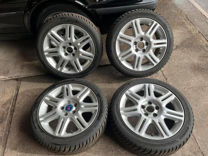 Saab alu55 17Inch met bijna nieuwe winterbanden. Schadevrij!, Auto-onderdelen, Banden en Velgen, Banden en Velgen, Winterbanden