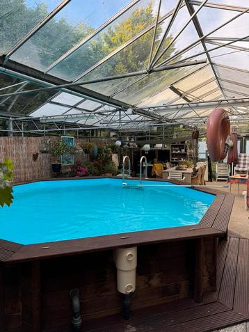 Houten zwembad met filterinstalatie - perfecte staat! beschikbaar voor biedingen