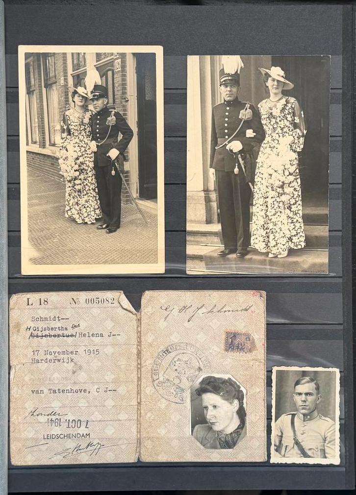 Persoonsbewijs Leidschendam + mobilisatie trouwfoto’s, Verzamelen, Militaria | Tweede Wereldoorlog, Embleem of Badge, Nederland