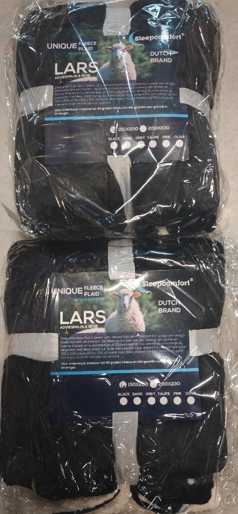 ACTIE! 2x Unique plaid Lars 150X200 Zwart, Huis en Inrichting, Woonaccessoires | Plaids en Woondekens, Nieuw, Ophalen of Verzenden