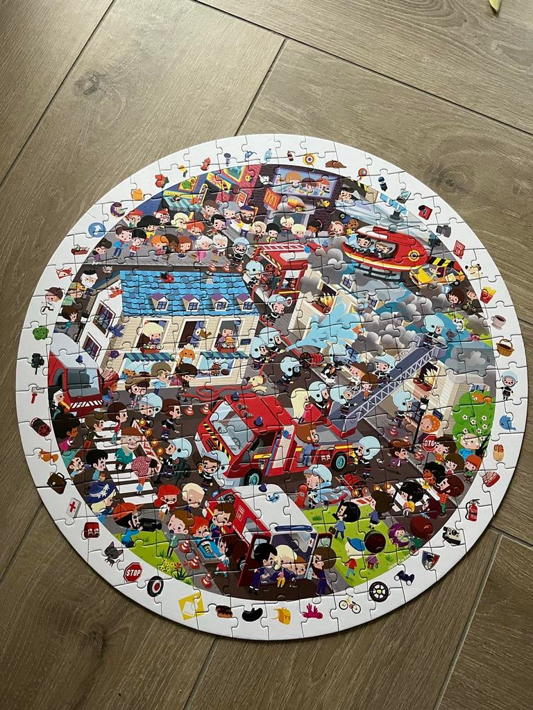 Brandweer Puzzel - Janod Observation Puzzle, Ophalen of Verzenden, Minder dan 500 stukjes, Zo goed als nieuw, Legpuzzel