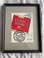 Vintage Gold Star Sigaretten Reclame in Lijst, Antiek en Kunst, Kunst | Etsen en Gravures, Ophalen of Verzenden