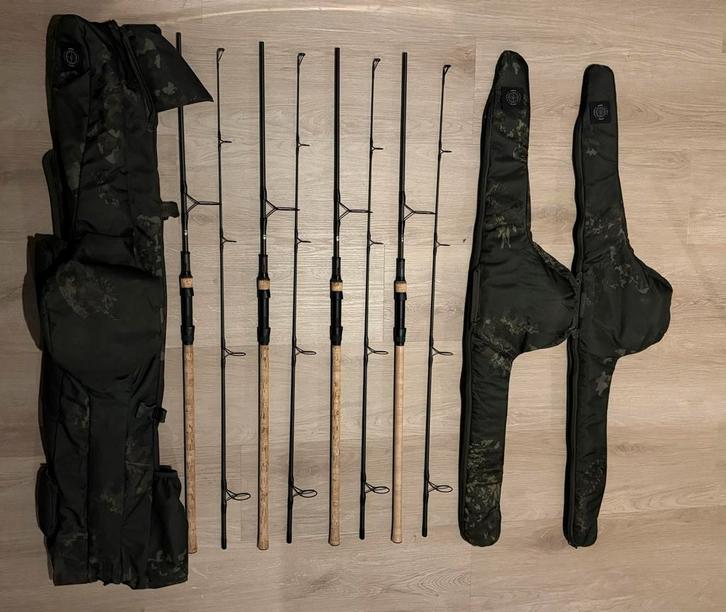 4x Nash scope 9ft cork 3,25 lb incl scope ops foudraal/pouch, Watersport en Boten, Hengelsport | Karpervissen, Zo goed als nieuw